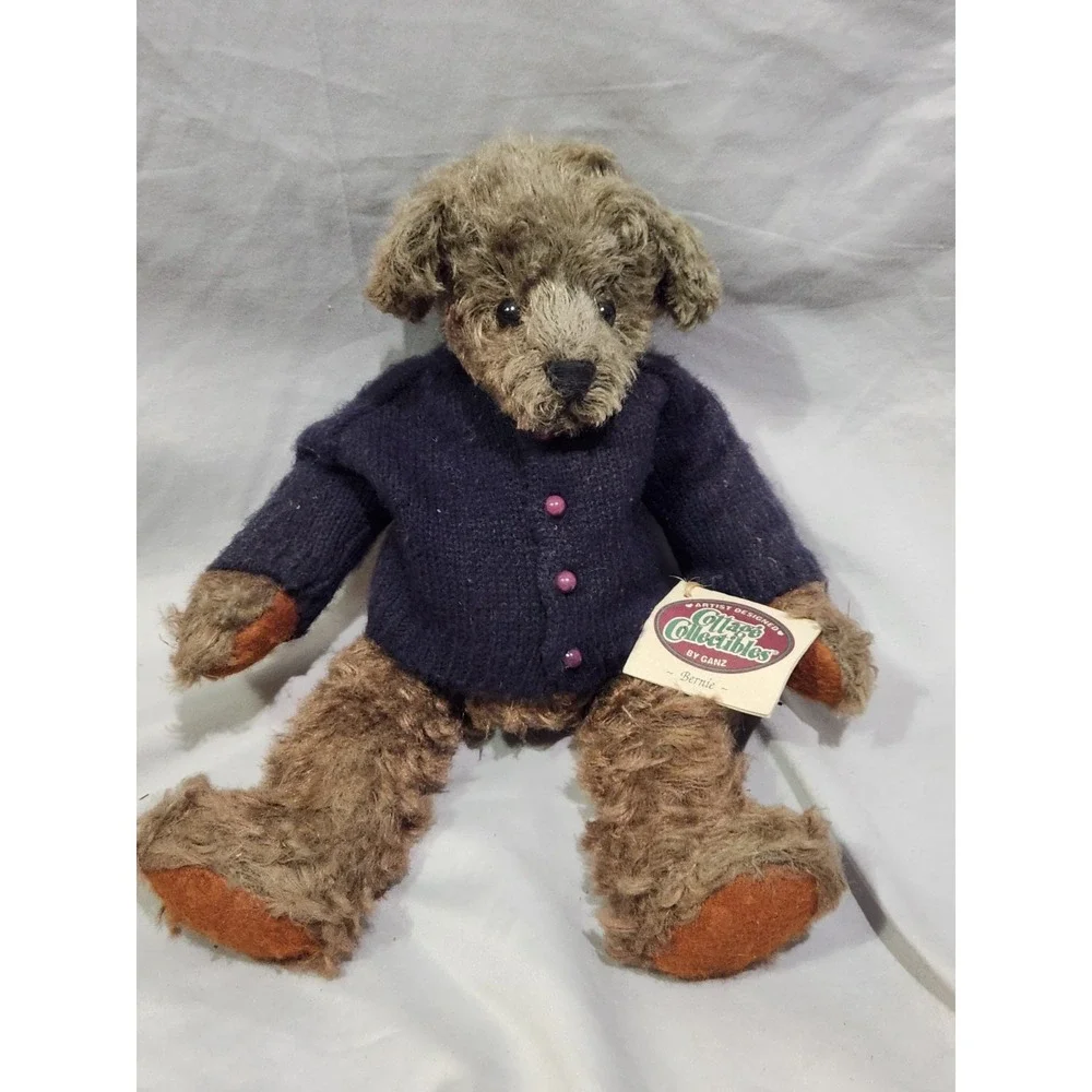 1996 Ganz Cottage Jointed Mohair Teddy Bear Bernie Fully Jointed Wabble Head 13